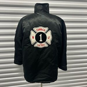 Towaco New Jersey Vol Fire Rescue Patches Lined Satin Jacket Size 46 Hewitt